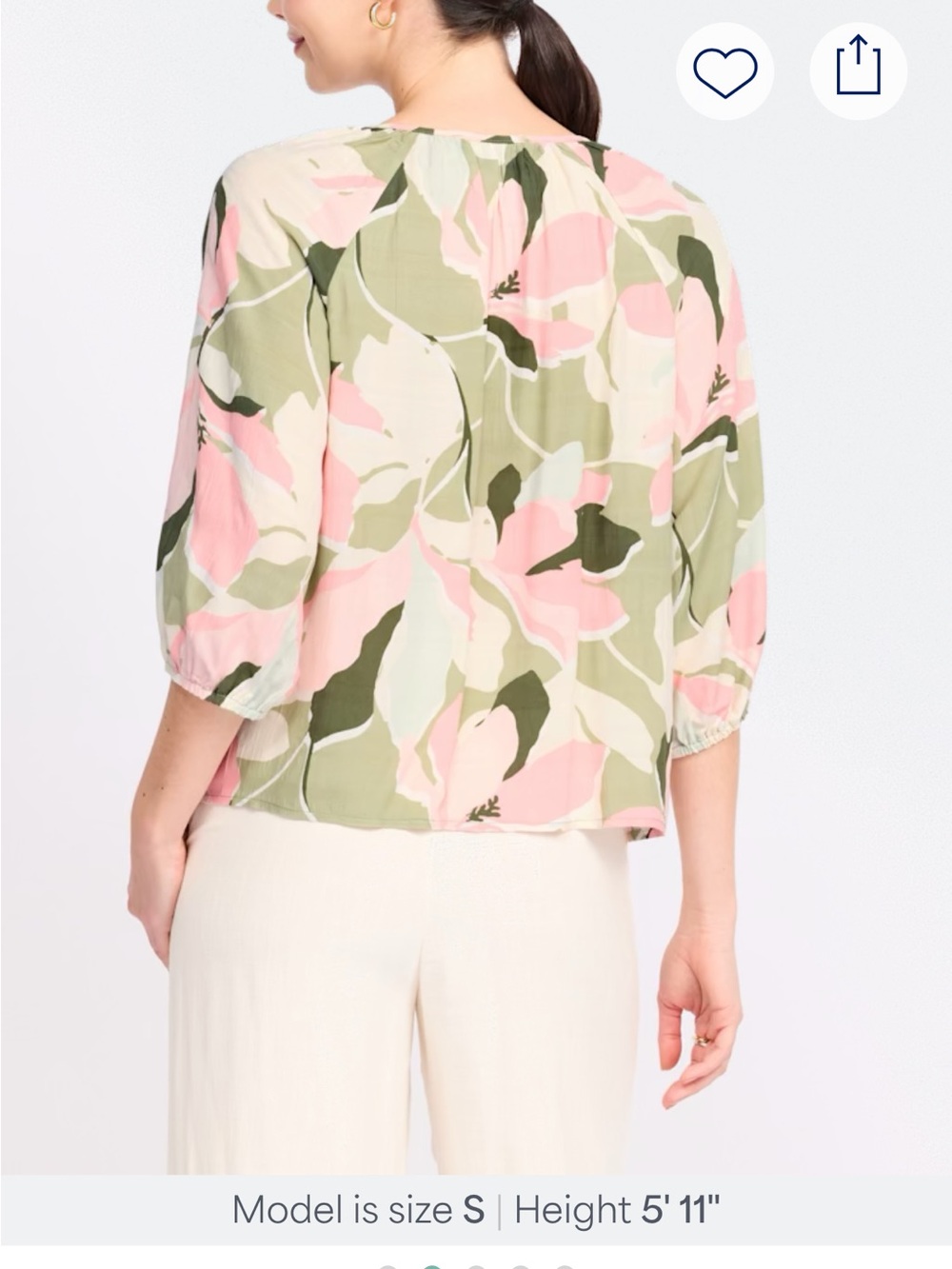 Sanctuary Pink and Sage Green Floral Peasant Blouse